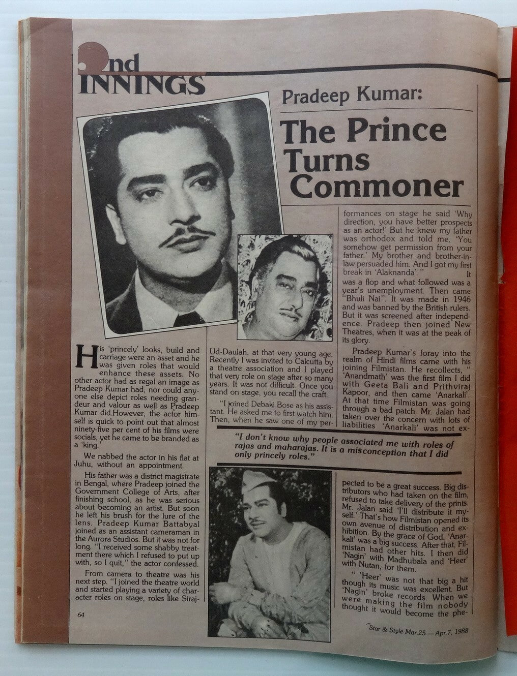 STAR & STYLE 7 April 1988 Bollywood weekly India