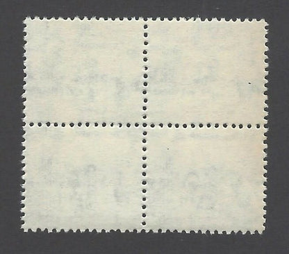 India 1979 Agriculture 25p Tractor misperf error block of 4 MNH