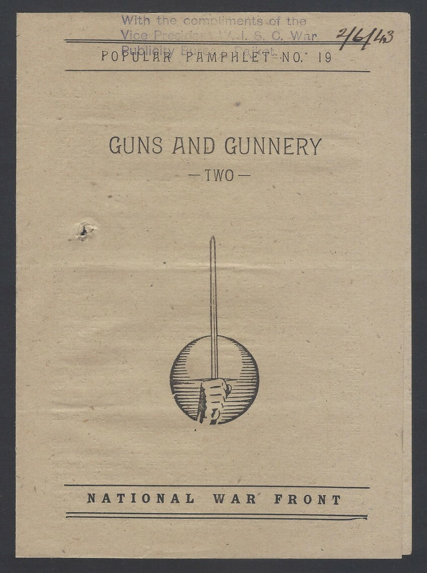 AOP India WW2 propaganda Guns & Gunnery pamphlet