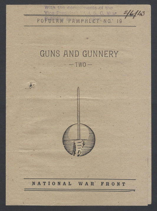 AOP India WW2 propaganda Guns & Gunnery pamphlet