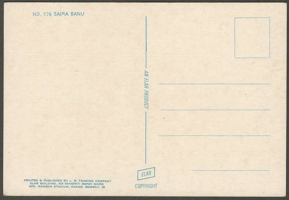 India Bollywood vintage postcard with facsimile signature SAIRA BANU ELAR 176