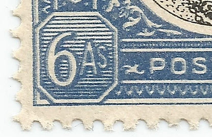 India Jaipur State 6a with FRAME PRINTED DOUBLE MNH