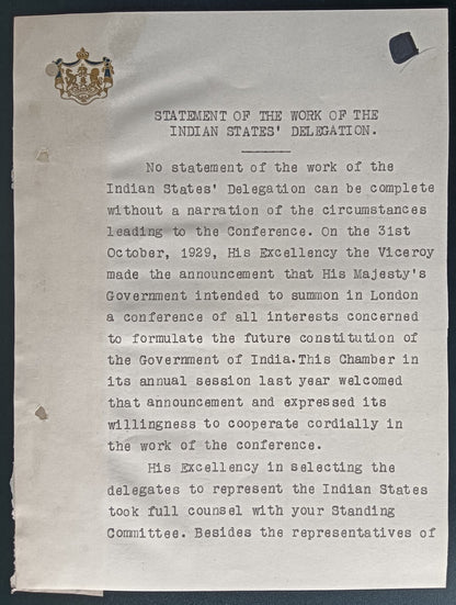 India crested letter PATIALA STATE