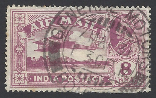 India 1929 Airmail 8as cancelled GENERAL MOTORS BOMBAY