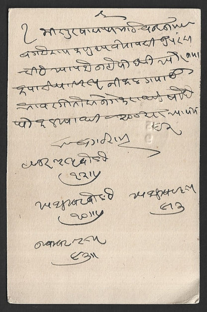 India KGV 1/2a postal card with MIRPURKHAS dc