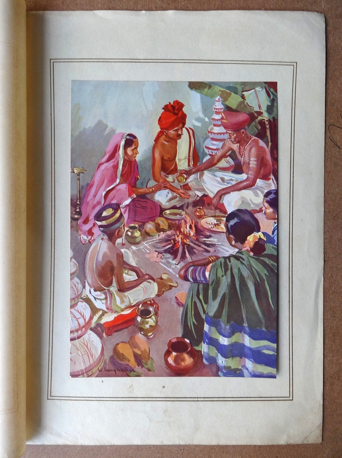 India Upanayana or Thread Ceremony vintage Print 16cm x 23cm