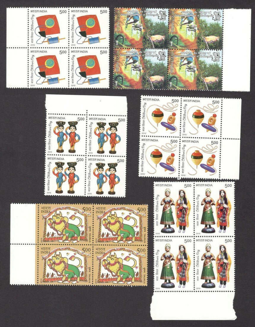 India 2010 BLOCKS OF FOUR Year pack / Year set MNH