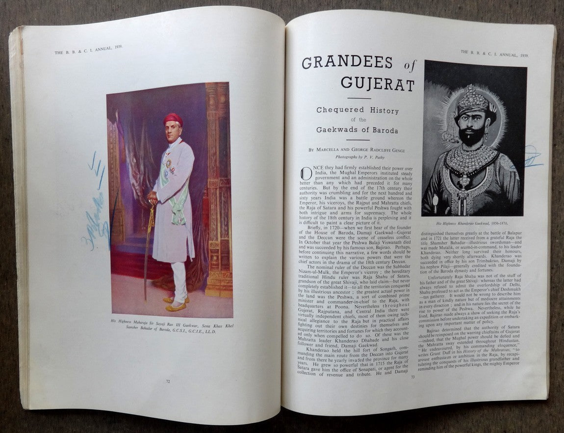 B B & C I Bombay Baroda & Central India Railway Annual 1939 India