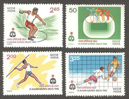 India #911a 1982 IX ASAIAN Games set of 4 MNH