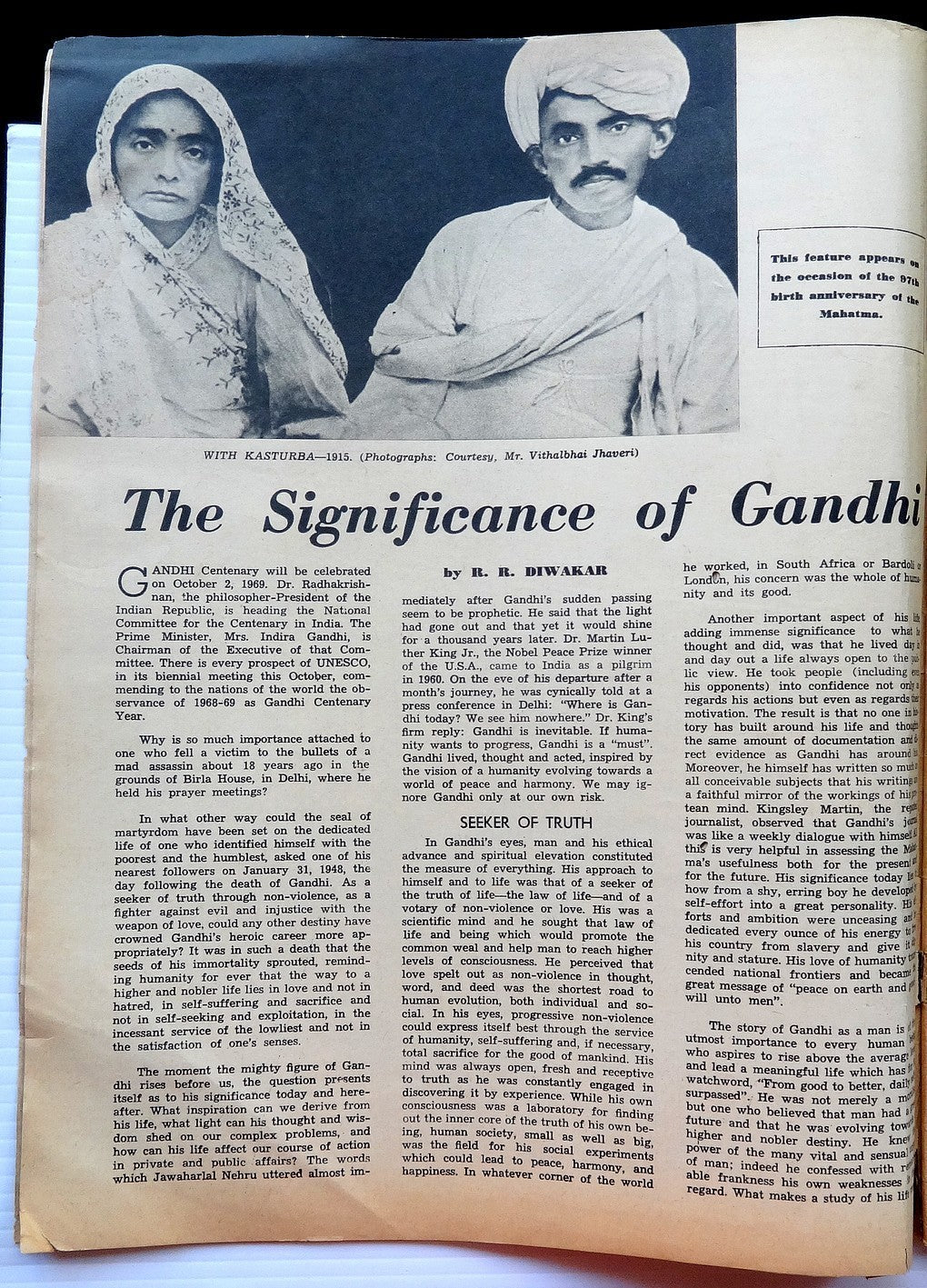 India Illustrated Weekly of India 1966 The Significance of Gandhi