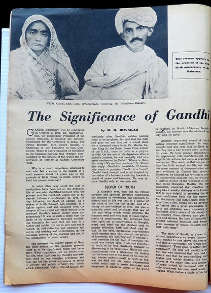 India Illustrated Weekly of India 1966 The Significance of Gandhi