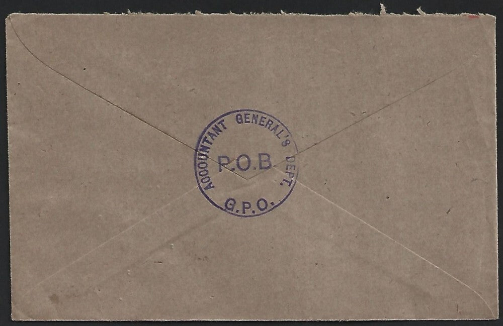 (AOP) GB OHMS WAR ECONOMY envelope used to India
