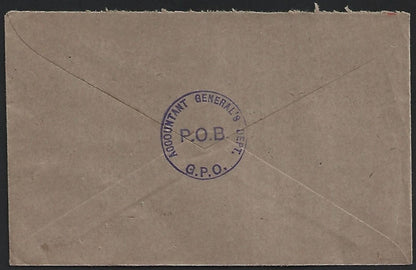 (AOP) GB OHMS WAR ECONOMY envelope used to India