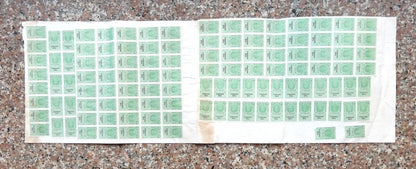 India 108 Foreign Bill 100R revenue stamps on part document