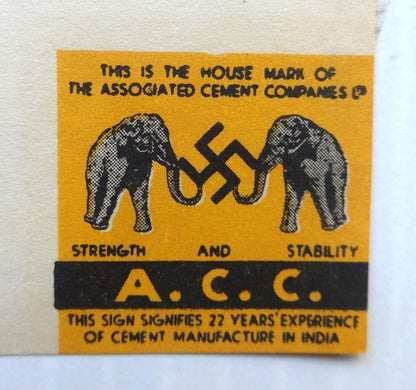 India 1938 Associated Cement Co. Rajkot Illustrated Letterhead PORTLAND CEMENT
