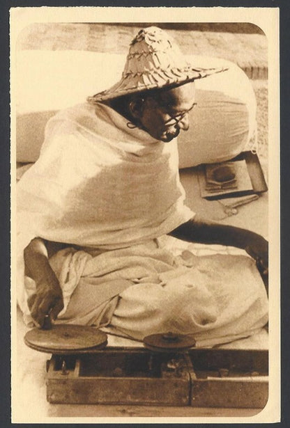 AOP India full back pictorial 50p Gandhi postal card GANDHI 