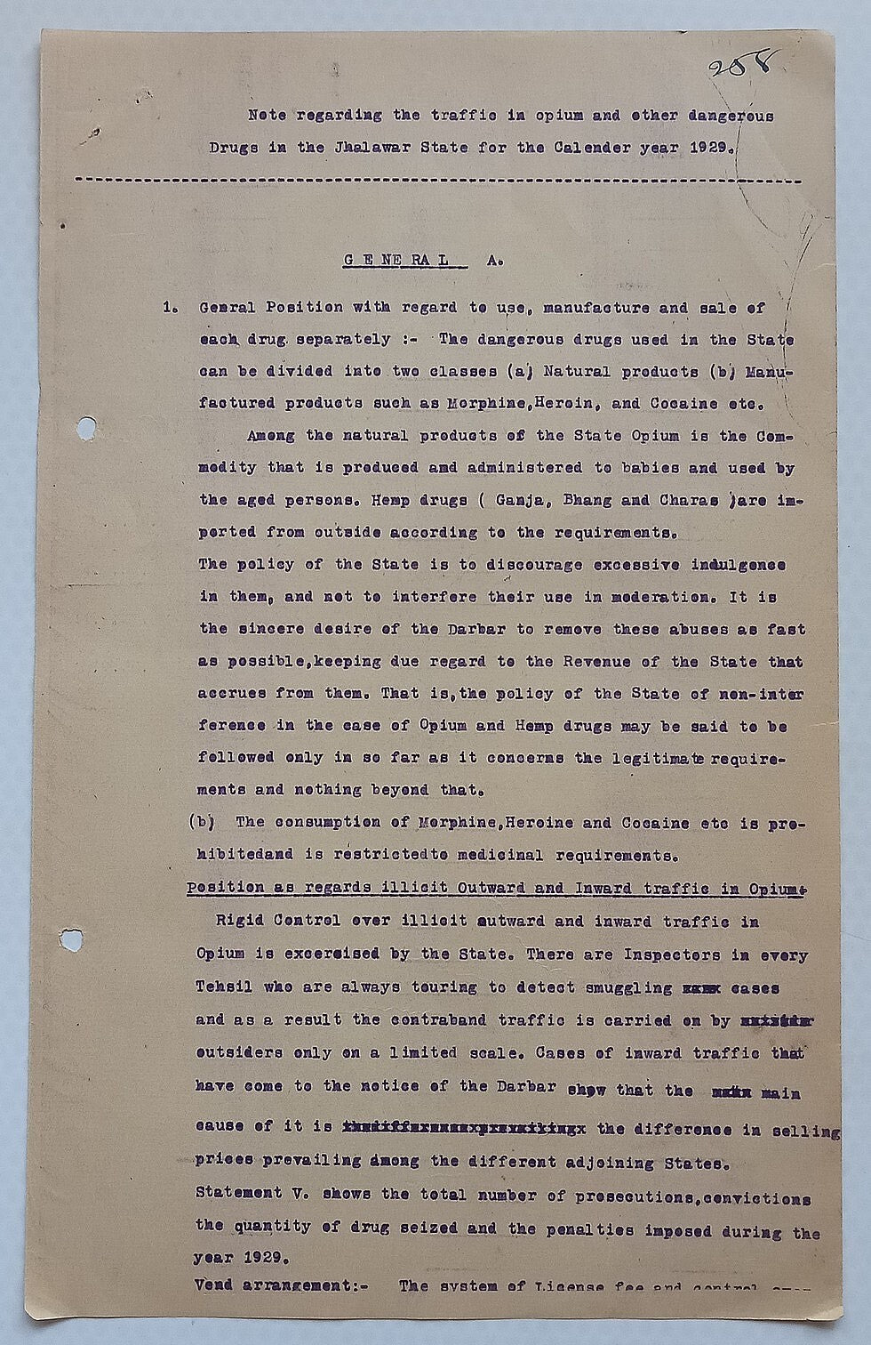 AOP India Official correspondence - OPIUM & OTHER DANGEROUS DRUG 1930