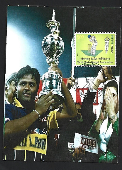 India 2023 ICC Cricket World Cup postcard MUTTIAH MURALITHARAN