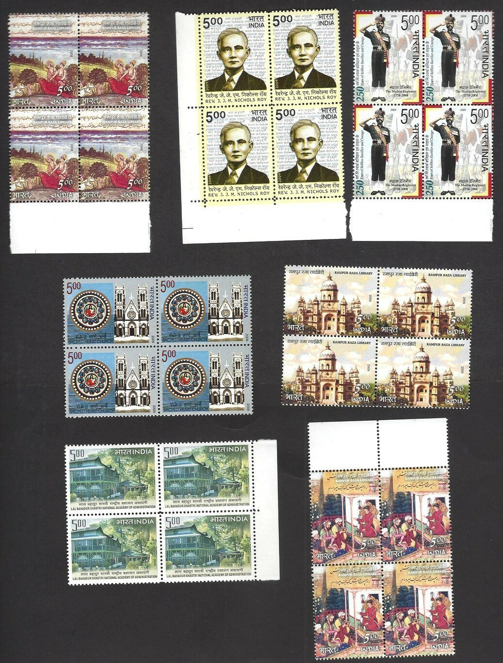 India 2010 Year Pack / set blocks of 4 MNH