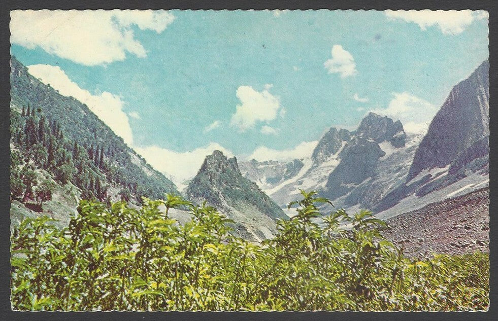 AOP India vintage postcard Khajwas Glaciers , Kashmir 