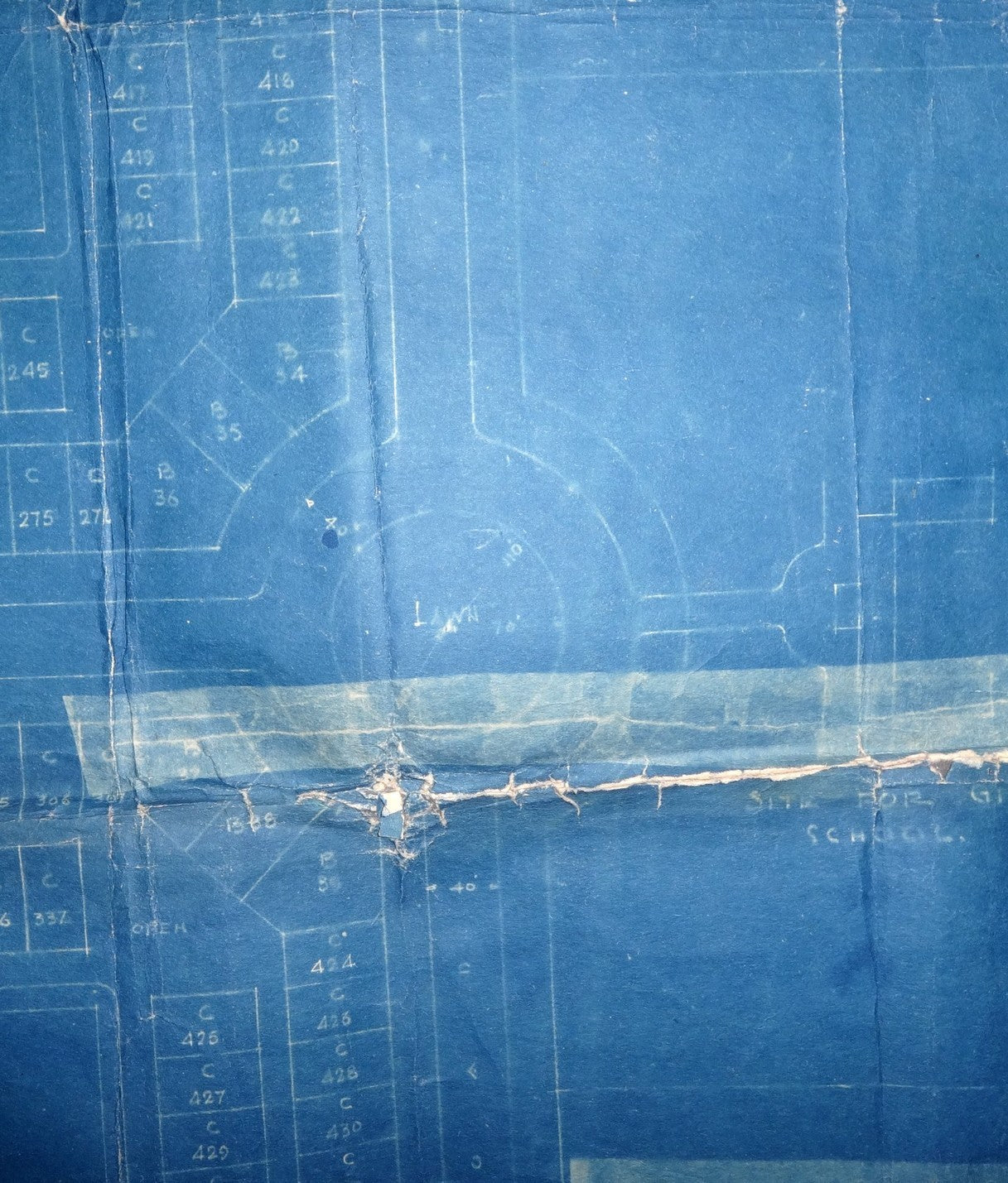 India 1943 Proposed Town Improvement Jaipur survey huge map 36”x76”