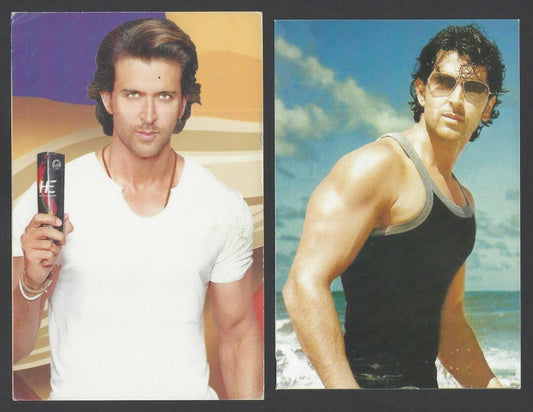 India BOLLYWOOD Hritik Roshan postcards x 2