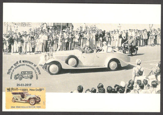 India VINTAGE CARS card ROLLS ROYCE PHANTOM Queen Visit to India