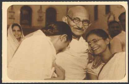 AOP India full back pictorial 50p Gandhi postal card GANDHI 