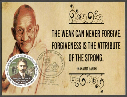AOP India MAHATMA GANDHI 150th Birth Anniversary Year slogan on Special card