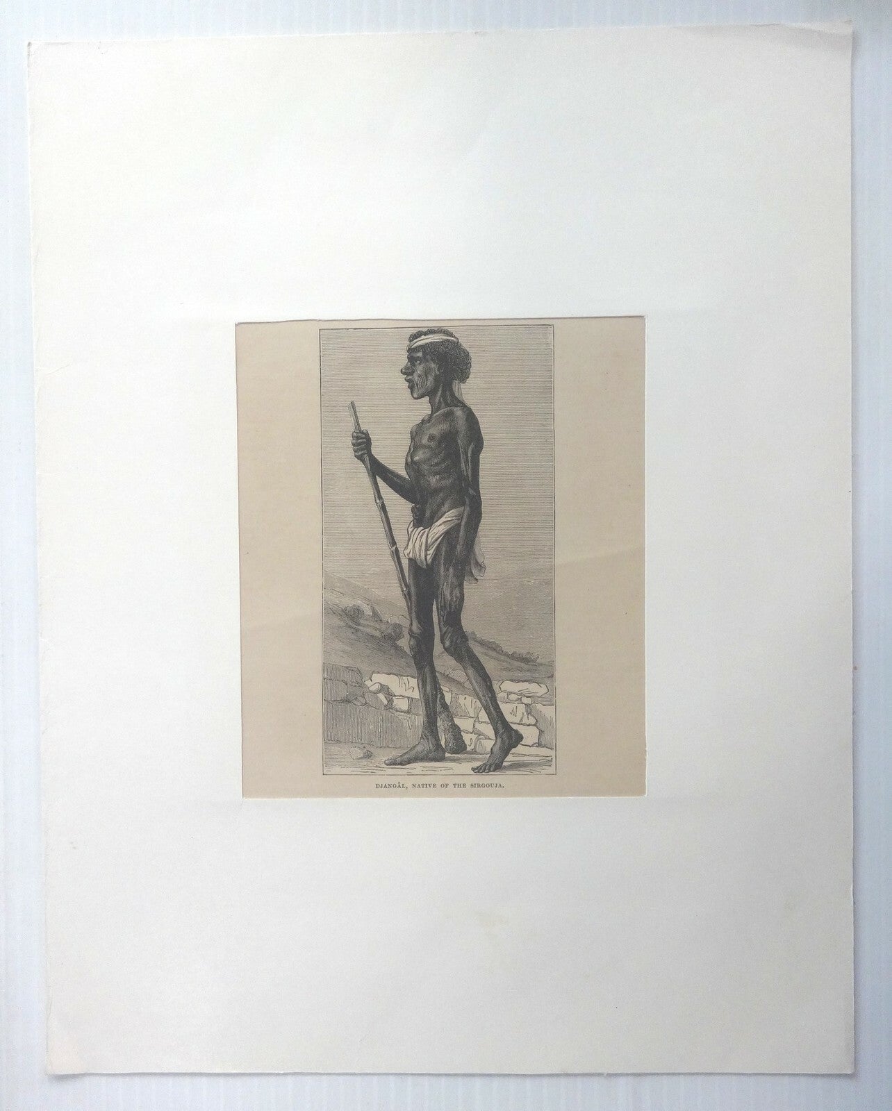 India Djangal Native of the Sirgouja 19th Century Engraving cm14 x 16cm