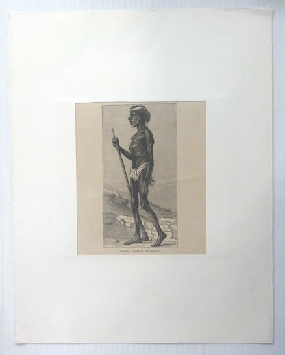 India Djangal Native of the Sirgouja 19th Century Engraving cm14 x 16cm