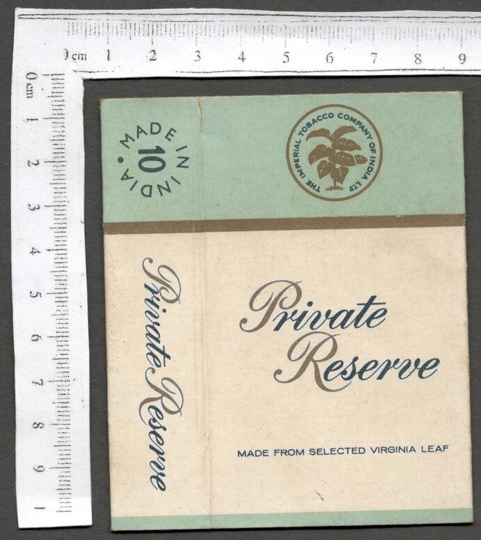 AOP India Empty Cigarettes packet Private Reserve Imperial Tobacco India Ltd