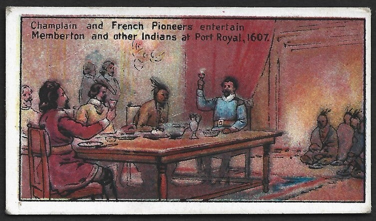 CANADIAN HISTORY 1926 cigarette card Imperial Tobacco INDIANS AT PORT ROYAL 1697