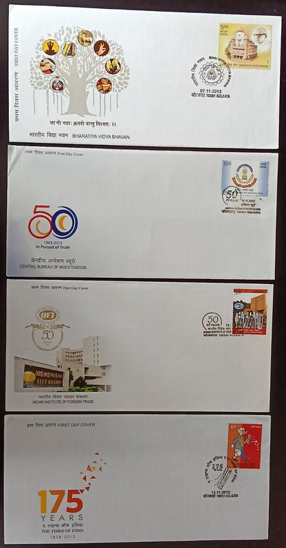 India 2013 First Day cover collection (23), most with unused brochures