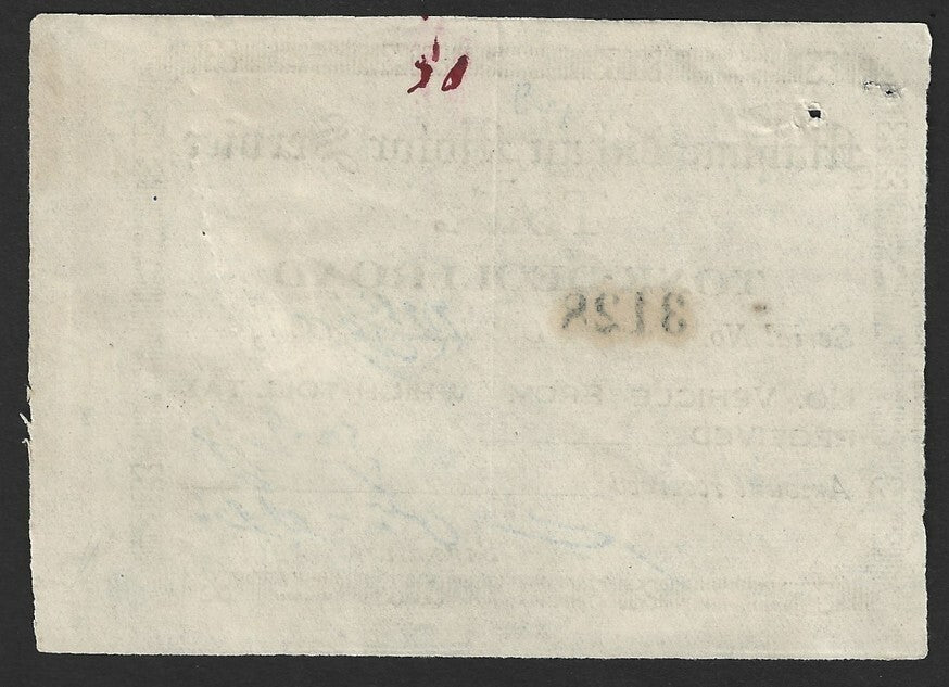 India MAHMOODKHAN MOTOR SERVICE, Tonk Deoli Road 1940s toll tax receipt