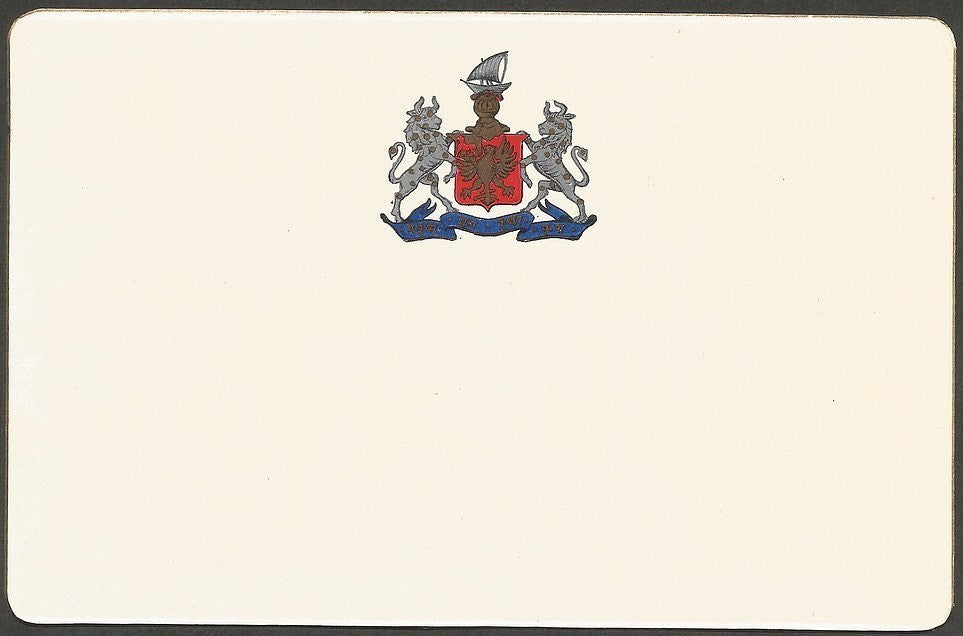India Bhavnagar State 4.5" x 7" 1940s vintage view cards with State crests (5)