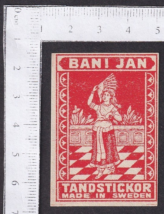 India BANI JAN Courtesan vintage matchbox label