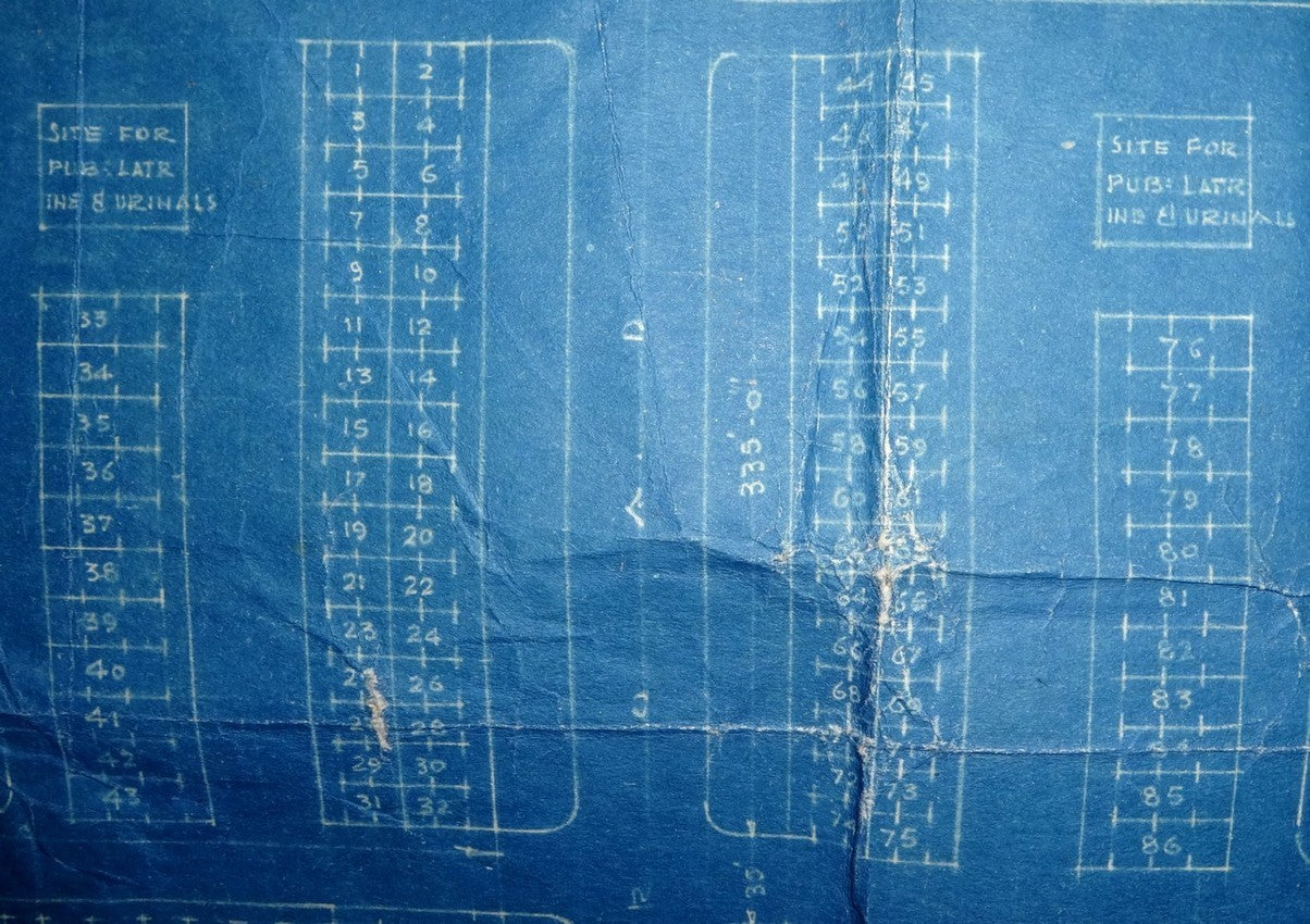 India 1943 Proposed Town Improvement Jaipur survey huge map 36”x76”