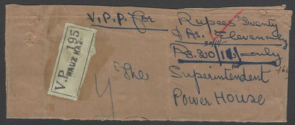 AOP India KGVI 1942 VPP parcel front