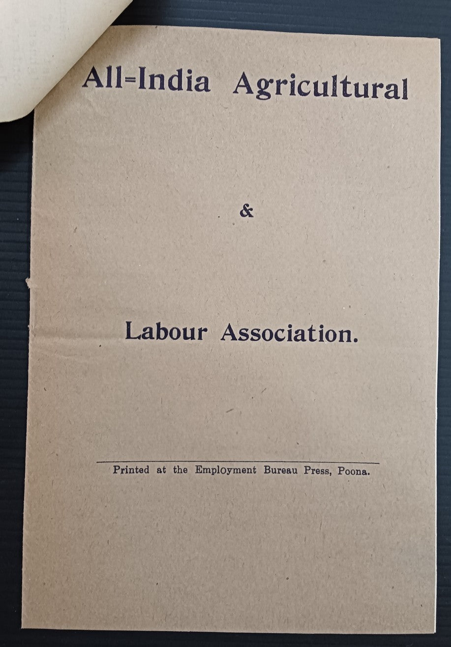 India 1919 ALL INDIA AGRICULTURAL & LABOUR ASSOCIATION booklet & letter