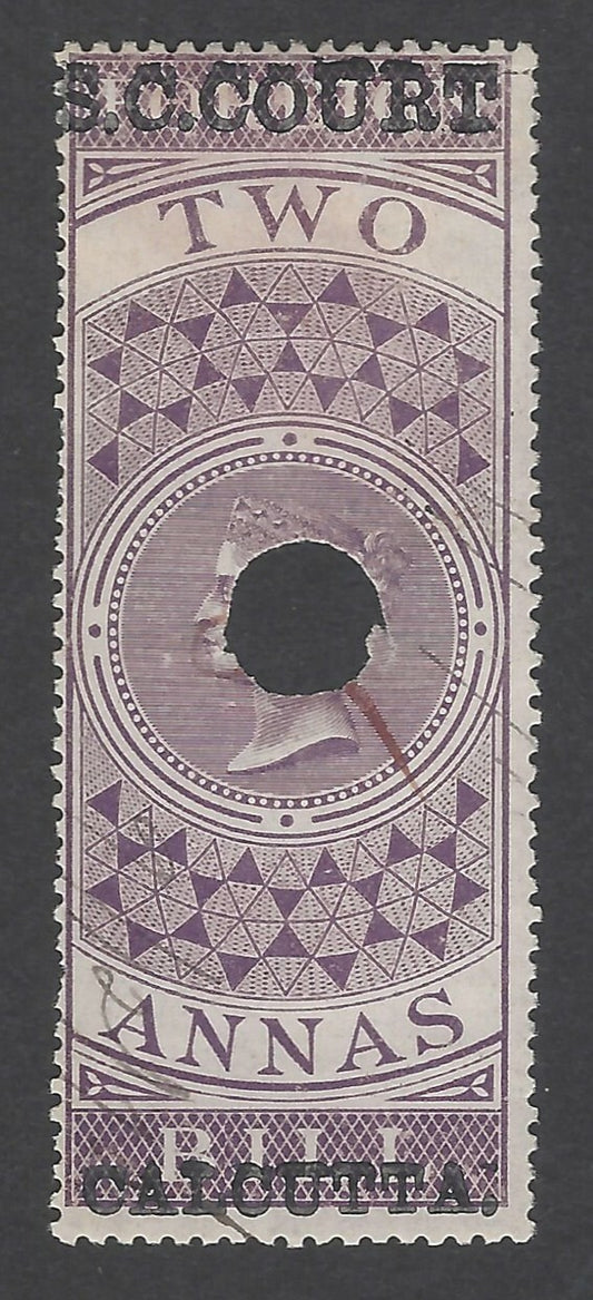 AOP India S.C. COURT CALCUTTA overprint on 1861 Foreign Bill 2a used. Bft 5 