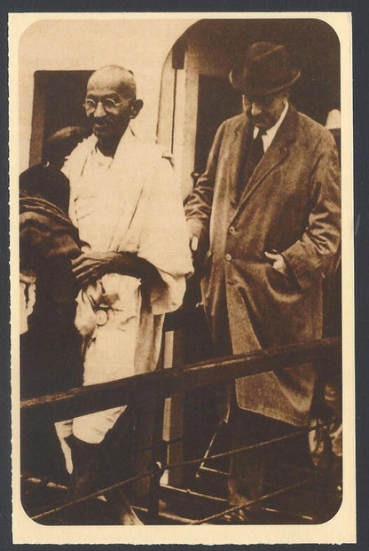 AOP India full back pictorial 50p Gandhi postal card GANDHI 