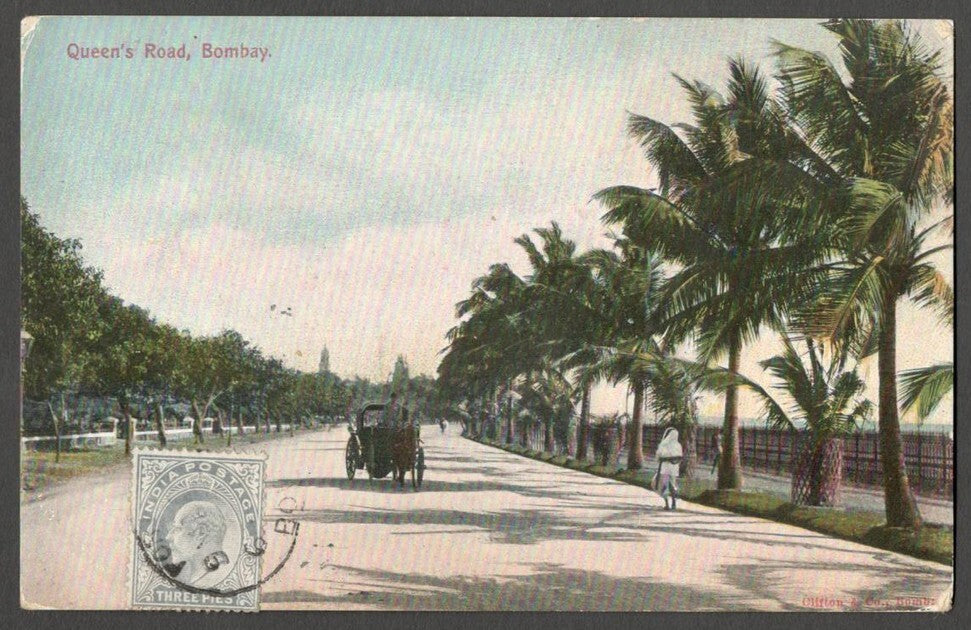 AOP India Queen's Road Bombay ppc used 1907