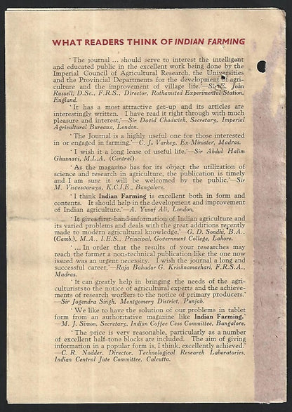 INDIAN FARMING 1942 advertisement brochure