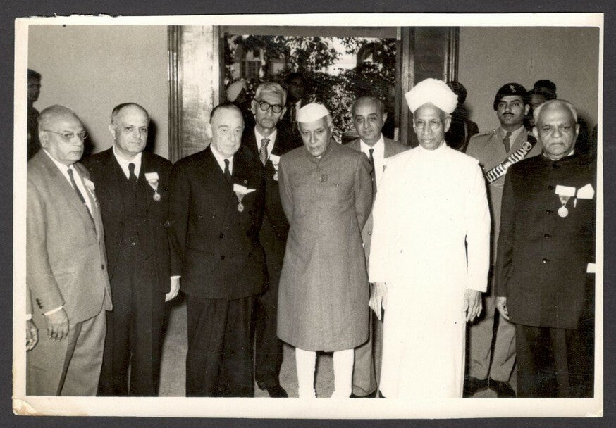 India vintage photograph PM Nehru & President Radhakrishnan