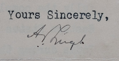 Seraikela State India 1942 crested letter signed Raja Aditya Pratap Singh