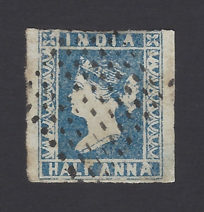 India 1854 1/2a pale blue Die 1 used