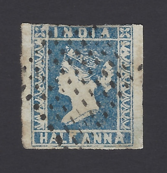 India 1854 1/2a pale blue Die 1 used