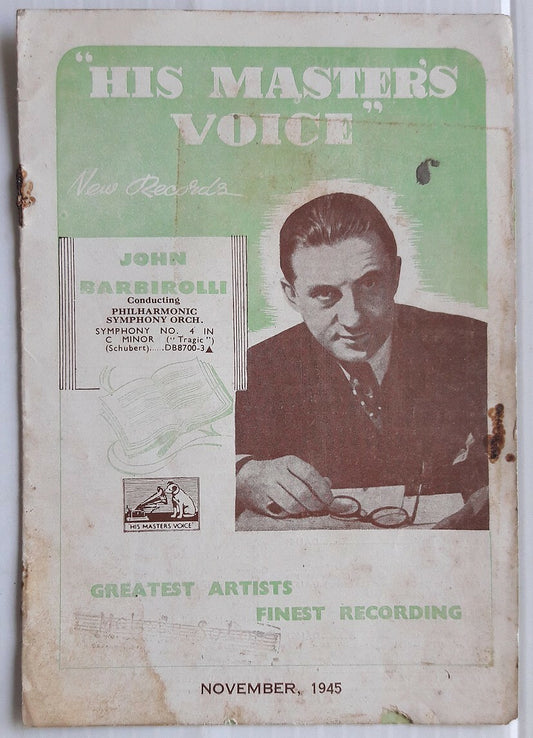 India HMV November 1945 booklet 78rpm new records