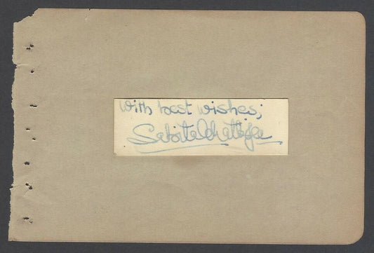 AOP India SABITHA CHATERJEE Bollywood Actress signed autograph book page India